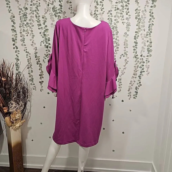 Nwot MAREE POUR TOI Plus Size Draped Sleeve Dress Sz 22 - Picture 8 of 11